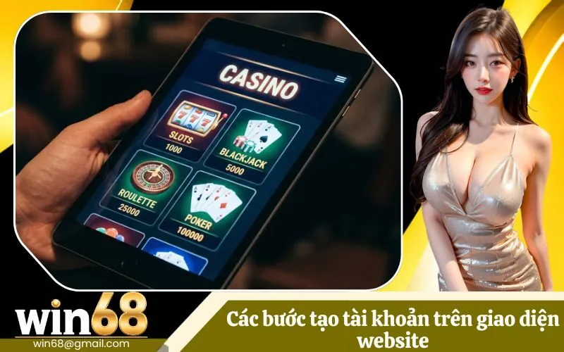 Các bước tạo tài khoản trên giao diện website